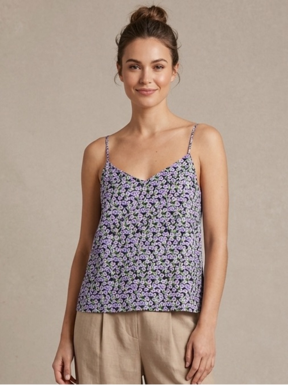 Banana Republic Lavender Floral Spaghetti Strap Cami